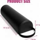Half-Round Bolster Pillow for Massage and Yoga, High-Density Support Cushion for Neck, Knees, Back & Ankles, Black, 17.8''L x 8''W x 4.7''H
