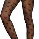 Women's Lace Tights - Fishnet Stockings for women, Black Fishnet Tights for Party, Everyday, and Cosplay Wear, Heart, One Size