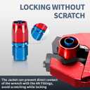 Non-Marring AN Fittings Wrench Adjustable Aluminum AN Wrench For 3AN-12AN Hose End Fittings With Replaceable Hex Type & Flat Type Jaw Clamps To Prevent Scratches on AN Fittings, Red.
