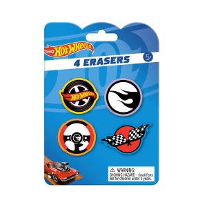 Hot Wheels Two Packs Of 4 Each Erasers Set of 2