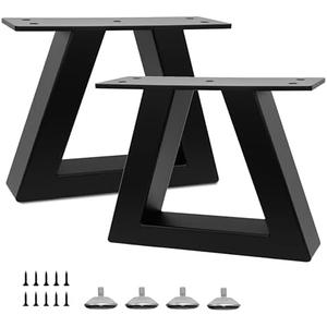 Y-CFHFC 6 Inch Trapezoid Metal Table Legs Heavy Duty Steel Furniture Legs for DIY Sofa, Couch, Bench,Stool,Coffee Table,End Side Cabinet Feets (Set of 2, Black)