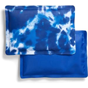 Cool Coolers by Fit & Fresh 2 Pack Soft Ice, Flexible Stretch Nylon Reusable Ice Packs for Lunch Boxes & Coolers, Blue Tye Dye (Standard)