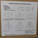 YestBuy 4 Tier Cupcake Stand Acrylic Tower Display with LED Light Premium Holder Dessert Tree Tower for Birthday Cady Bar Dcor Weddings, Parties Events (Yellow Light)