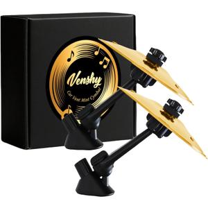 Fun Air Vent Clips Drum Cymbal, Easy Clip-On Mini Cymbal for Music Lovers, Compact Durable Car Accessory for All Types Of Vehicles (Golden, 2PCS)