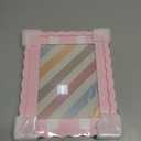 YESKAY 8x10 Picture Frame with Real Glass,Wavy Edge Wooden Photo Frame for 6x8,Cute Scalloped Picture Frame for Tabletop or Wall Hanging,Pink,1 Pack