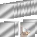 12Pack Acrylic Flexible Mirror Sheets,12x12 Inch Self-Adhesive Mirror Tiles,Square Cuttable Wall Stickers Non Glass Safety Reflective for Home Wall DIY Decor