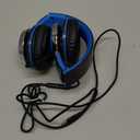 AILIHEN C8 Kids Headphones Wired, On-Ear Headphones with Microphone and Volume Control Foldable Corded Stereo 3.5mm Headset for School Teens Smartphones Chromebook Laptop Tablets Travel (Black Blue) (Medium)