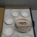 BTaT- Tea Cups and Saucers, Floral Design, Porcelain Tea Cup Sets, Dishwasher Safe, Set of 4, 8 oz (6 Pack, Flower Shrubs)