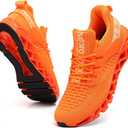 TSIODFO Slip on Sneakers for Women Casual Sport Running Shoes Athletic Train Tennis Walking Shoes Ladies Gym Workout Jogging Fashion Sneaker Orange Size 10.5