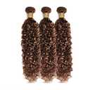 Dark Brown Highlight Bundles Human Hair P430 Highlight Curly Wave Bundles 08 10 12 Inch Chocolate Mix Brown Mix Double Weft Weave Unprocessed Brazilian Virgin Remy Weave Hair Extensions