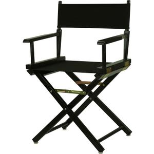 Casual Home Director's Chair,Black Frame/Black Canvas,18" - Classic Height