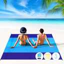 BYDOLL Beach Blanket 78''X81'' 4-7 Adults Oversized Lightweight Waterproof Sandproof Blanket for Beach Large Picnic Mat Travel Camping (Blue5)