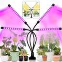 LEOTER Grow Light for Indoor Plants - Upgraded Version 80 LED Lamps with Full Spectrum & Red Blue Spectrum, 3/9/12H Timer, 10 Dimmable Level, Adjustable Gooseneck,3 Switch Modes (4 heads 1 pack)