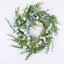 Large Boxwood Wreath for Front Door, Porch, Window - Foldable Greenery Boxwood Wreaths for Farmhouse Wedding Indoor Outdoor Decor 
