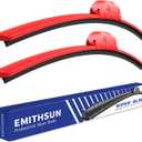 OEM QUALITY 22" + 22" Premium All-Seasons Durable Stable And Quiet Red Windshield Wiper Blades (Set of 2)