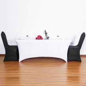 Spandex Table Cloth 1 Pack Tight, Fitted, Washable and Wrinkle Resistant Stretch Rectangular Patio Table Cover for Event, Wedding, Banquet Parties White Size: 65"×22"×22"