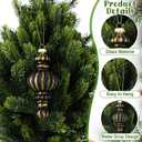 Pinkunn 6 Pcs 6.3 Inch Rustic Mercury Glass Finial Christmas Ornaments Vintage Mercury Glass Christmas Ornaments Farmhouse Hanging Decor for Xmas Tree Winter Holiday Decoration (Black,Golden)