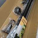Tension Curtain Rod 41-122 In-88LB Outdoor Extra Long Tension Rod No Drilling for Window or Bathroom Patio, Adjustable Heavy Duty Shower Curtain Rod, Easy to Install, Never Rust, Non-Slip-Black