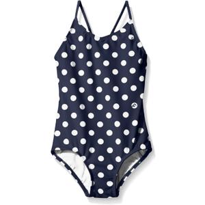 Kanu Surf Girls' Daisy Beach Sport One Piece Swimsuit (4, Suzie Navy Dot)