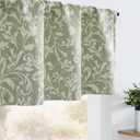 jinchan Valance Curtain for Kitchen Living Room Farmhouse Vintage Cottage Valance Room Darkening Bedroom Window Treatment Light Filtering Rod Pocket 1 Panel 16 Inch Green (Floral Sage)