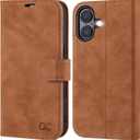 OCASE Compatible with iPhone 17 Wallet Case, PU Leather Flip Folio Case with Card Holders RFID Blocking Kickstand [Shockproof TPU Inner Shell] Phone Cover 6.3 Inch 2025, Suede Brown