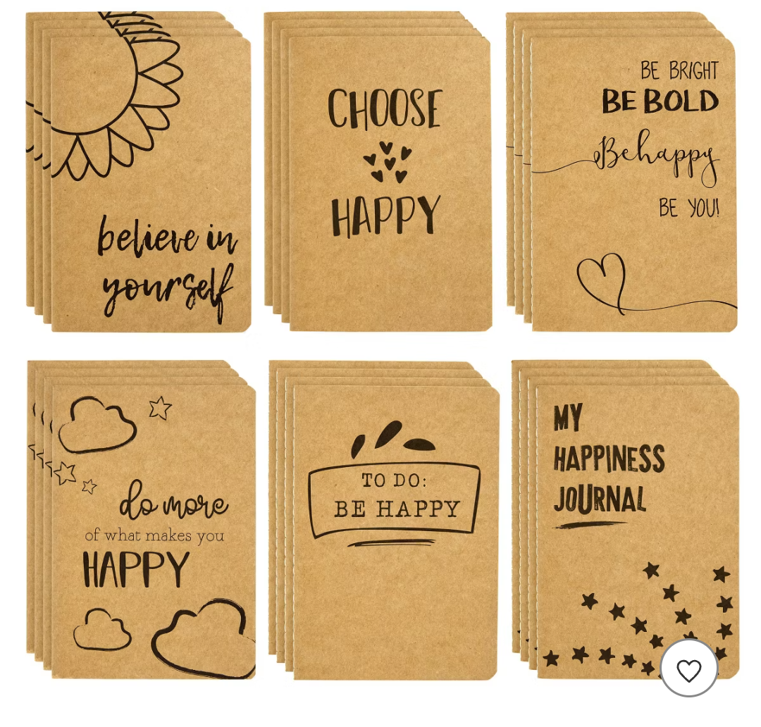 Paper Junkie 24 Pack Journals for Kids - Motivational Journals Bulk, 80 Lined Page, 4 x 5.75 In, Kraft Paper Notebook School Supplies