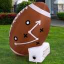 6ft Giant Jumbo Inflatable Football with Tee Set Outdoor Indoor Inflatable Decoration with Built-in LED Light for Game Day Large Football Themed Party Yard Holiday Birthday Party Decoration