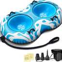 Snow Tube with Towable Leash, 68 Inch Snow Sleds for Kids and Adult，2 Person Sled for Winter Sports, Snow Tubes for Sledding Heavy Duty, Inflatable Snow Sled with Double Layer Bottom Fabric