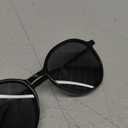 SOJOS Trendy Designer Hexagon Round Sunglasses for Women Fashion Big Shades Geometric Women Sunglasses SJ2181 (Black)