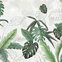 Bormia Modern Minimalist Wall Mural Tropical Rain Forest Green Plant Mural Wallpaper for Living Room Bedroom 151"x105" (Not Self-Adhesive)
