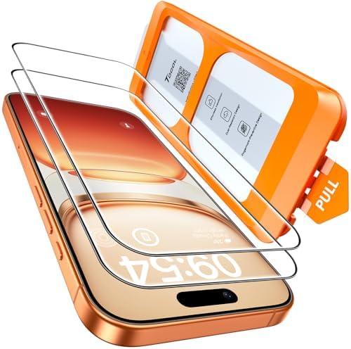 TOCOL for iPhone 17 Pro Screen Protector, Easy Installation | Bubble-Free, 9H+ Tempered Glass, 8FT Military Grade Shatterproof, Anti-Scratch, Case Friendly HD Clear 6.3" 2 Pack Set of 5