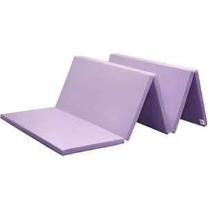 KaRaDaStyle Gymnastics Mat Folding Stretch Mats 75"x31"x1.2" Exercise Muscle Training Children Play Horizontal Bar Mat Yoga Sports Soundproof Home Use (Purple/5-fold)
