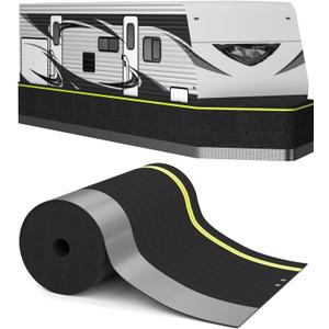 RV Skirting for Travel Trailers & 5th Wheels - Heavy Duty Insulated Camper Skirt Kits for Winter, All Weather Waterproof Windproof Cold Weather & UV Underpinning Cover, Black 65.6ft x 2.6ft