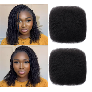Haftaluv Afro Kinkys Bulk Human Hair 10 Inch 100g Nature Black Afro Kinky Curly Human Hair Bulk for Dreadlock Extensions, Micro Locs, Braiding Twists, Braids and Repair Locs(10 Inch, 1b#)