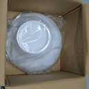 Goodluck 5 Pack White Plastic Serving Bowls for Party - 20 OZ Angled Disposable Serving Bowls for Wedding Party Chip, Candy, Salad & Fruit