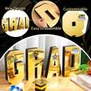 AmazingSpark Grad Fillable Charcuterie Boards Grad Cardboard Letter Board Box 2026 Serving Paper Tray for Graduation Centerpieces Table Party Decorations Supplies(Gold)