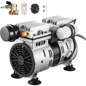 VEVOR Pond Aerator, 550W Power 5.2CFM for Up to 3 Acre 50' Includes 3/4 HP Timer & Valves, Air Compressor for Deep Water Oxygen Circulation, for Lake, No Diffuser, Black