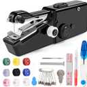 Handheld Sewing Machine for Quick Stitching, Mini Portable Sewing Machine with Sewing Kits for Home DIY, Travel (Black)