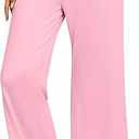 Ekouaer Women's Pajama Pants with Pockets Comfy Casual Wide Leg Yoga Pants Soft Stretch Pajama Bottoms, Medium, Light Pink