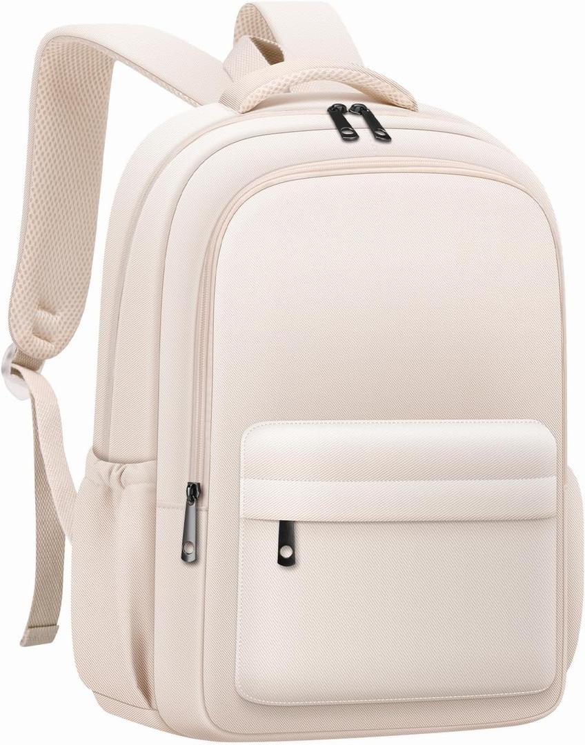 Aesthetic Cute Backpack for School Kids Bookbags Student | White Backpacks for Teen Girls Preppy Casual Middle School Bag