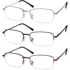 NOVIVON Pack Reading Glasses Men/Women, Eyeglasses, Blue Light Readers for Men/Women, Computer Eye Glasses, Cheaters
 3 Pack 2.5