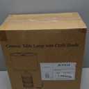 24.5" White Ceramic Table Lamp 3-Way Dimmable Nightstand with White Linen Shade Bedside Lamp for Bedrooms & Living Room Office Reading(Bulb Included)