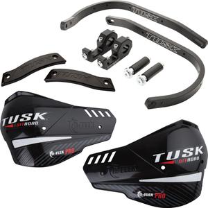 Tusk D‑Flex Handguards with Black MX-Style Shields – Black Aluminum Guards – Fits 7/8″ Handlebars – Durable Universal Fit