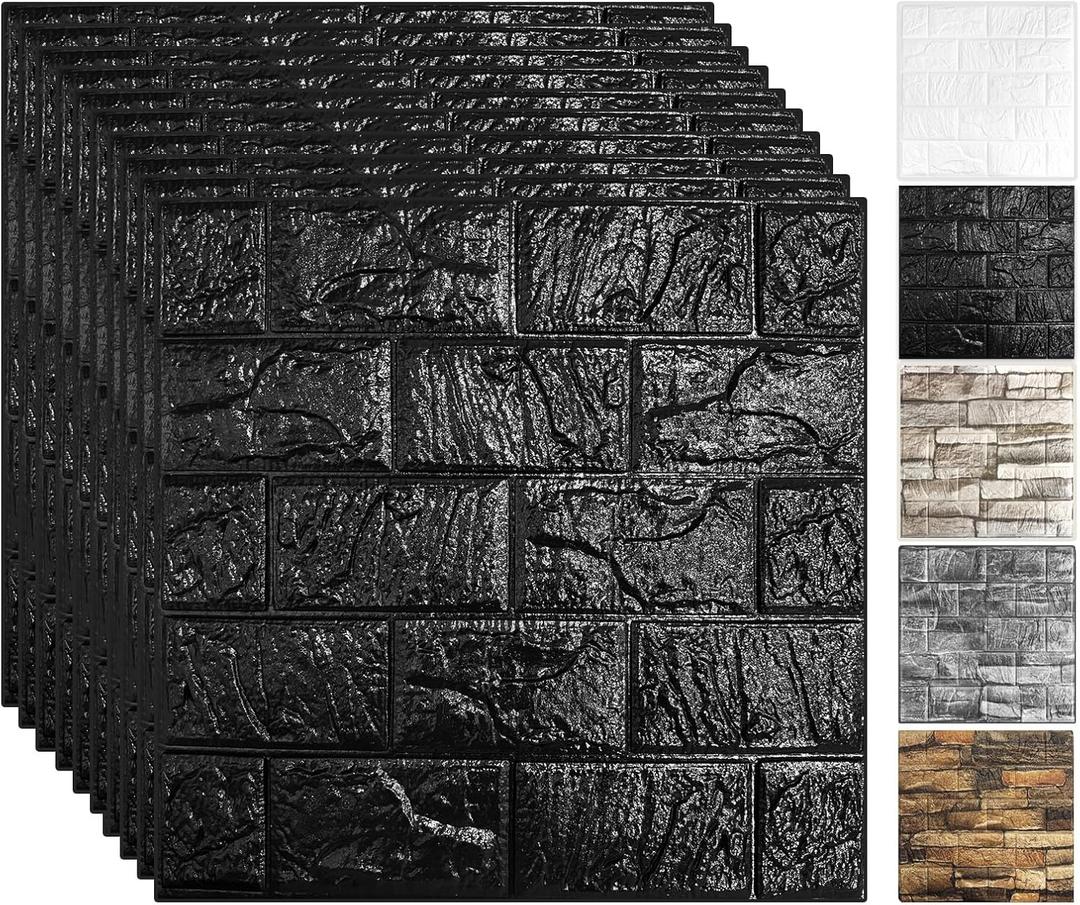33 Pcs 3D Wall Panels Peel and Stick, 7mm Thickened 3D Wall Panel Foam Brick 11.8 * 11.8 in 3D Imitation Brick Wallpaper Stone Wall Panel Foam Brick Self-Adhesive Wallpaper