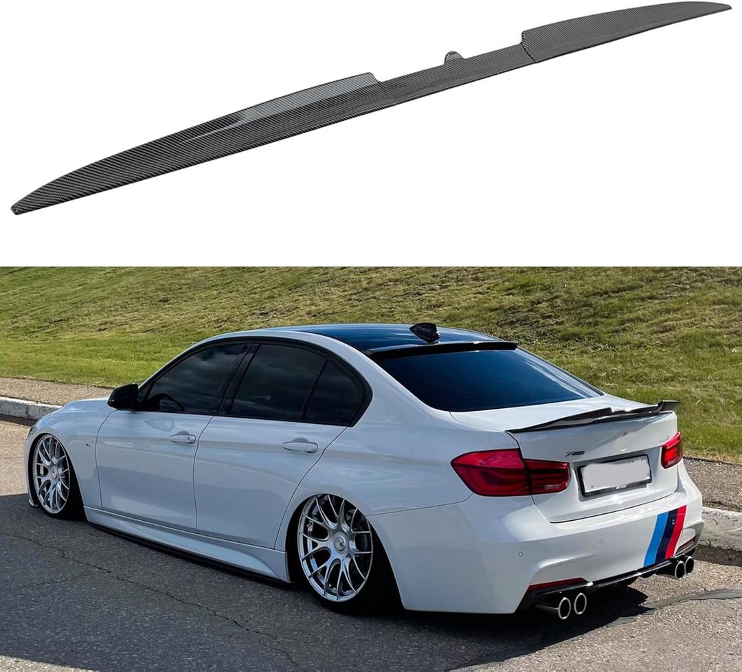Universal Carbon Fiber Car Rear Trunk Spoiler Wing Lip Compatible with Honda Civic Accord Toyota Corolla Camry Nissan Altima Ford Focus and More