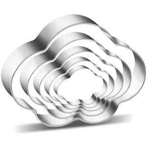 KSPOWWIN 5 Pieces Cloud Shape Cookie Cutter, Stainless Steel Cookie Biscuit Cutter Set Pack of 2
