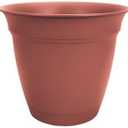 The HC Companies Eclipse Round Planter with Saucer - Outdoor & Indoor Plant Pot with Drainage Holes - Lightweight, UV-Resistant Plastic Pots for Plants, Flowers & Herbs (6" Clay, Pack of 1)
