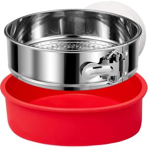 Stainless Steel Springform Pan 9 Inch Nonstick, Leakproof Spring Form Pan for Cheesecake, Cheesecake Pan with Protector, Cheese Cake Pans for Baking, 9 Inch Springform Pan with 50Pcs Parchment Paper