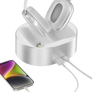Headphone Charging Stand for AirPods Max,Magnetic Stand,Protable Desktop Headset Holder,Headset Stand, Charging Base for Headphones,Designed for AirPods Max (M3_White Sleep Mode)