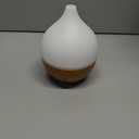 SALKING Essential Oil Diffuser, 100ml Small Aromatherapy Diffuser with Auto Shut-Off Function, Ultrasonic Diffusers for Essential Oils, Cool Mist Humidifier with Warm White Lights, for Office Home (White + Wooden Grain)